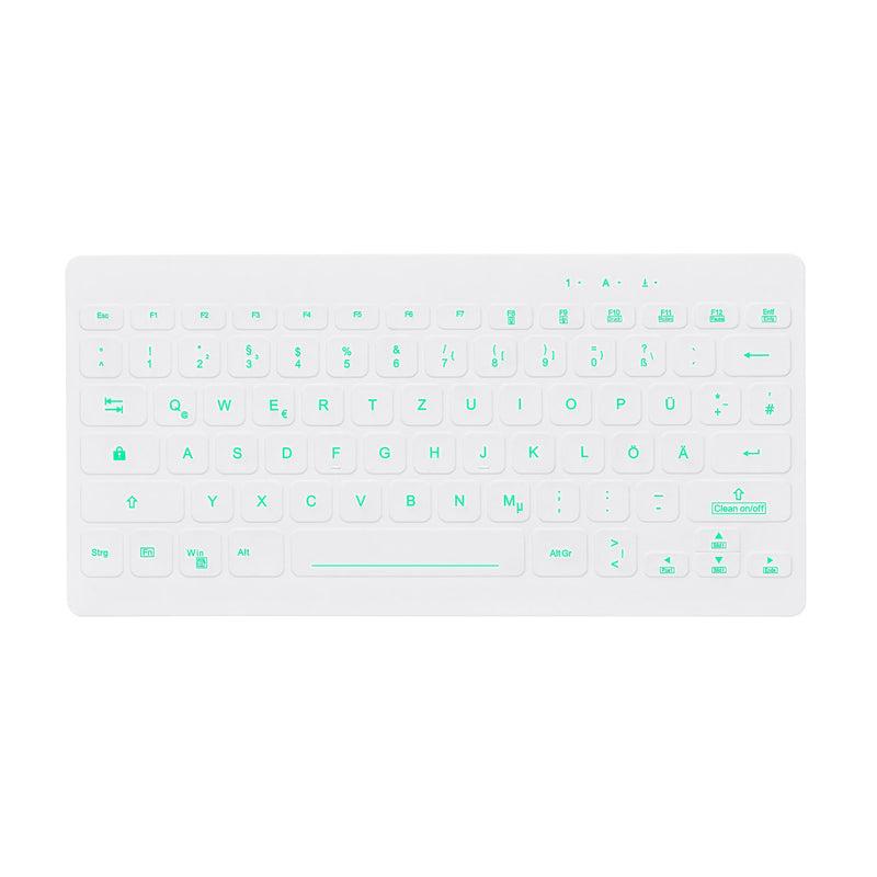 Active Key AK-CB4112F Compact Ultraflat Wipeable Keyboard in White with Backlighting - Wired