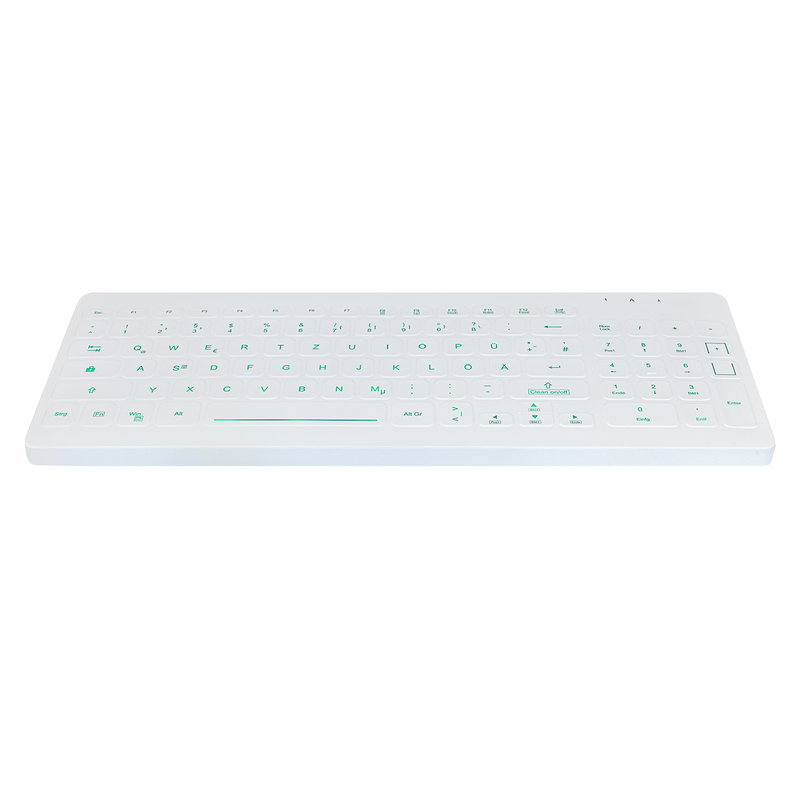 Active Key AK-CB7012F Compact Ultraflat Wipeable Keyboard in White with Backlighting - Wired