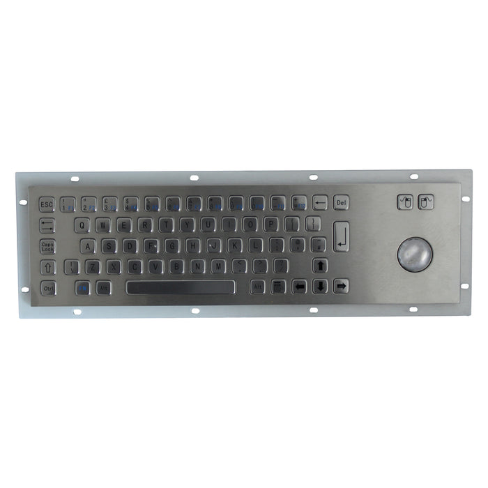 KBS-PC-D Stainless Steel Panel Mount Keyboard with Trackball