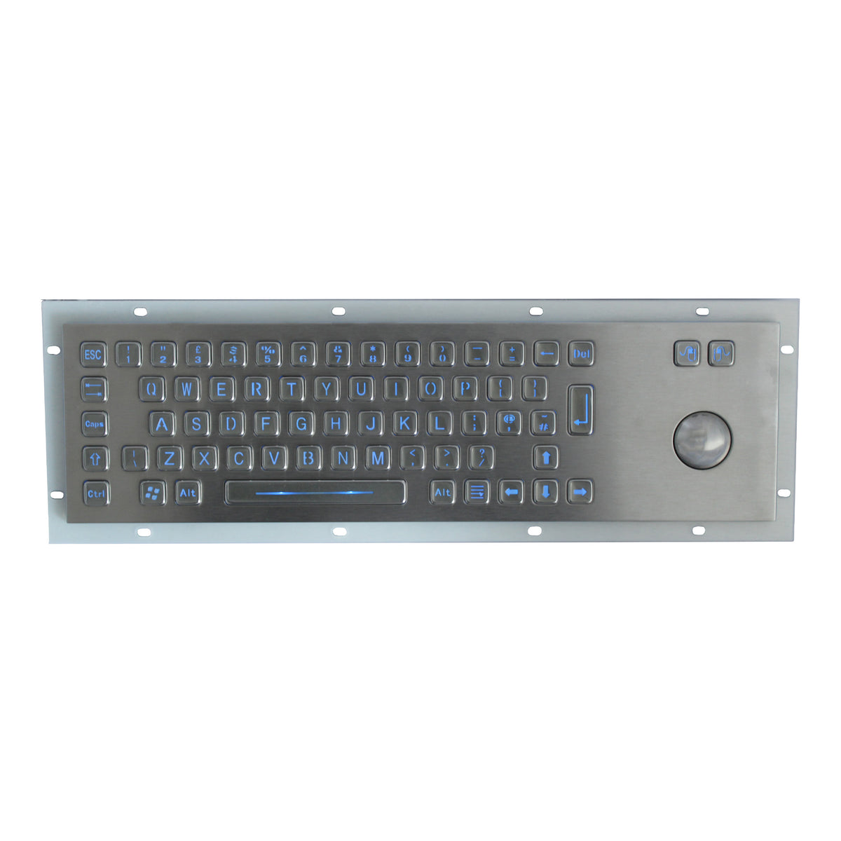 KBS-PC-D-LED Stainless Steel LED Keyboard with Integrated Trackball ...