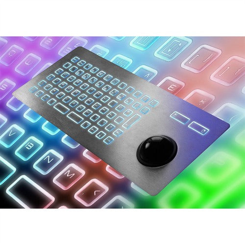 CKS 72Ti Series - Illuminated Rugged Keyboard with Integrated Trackball