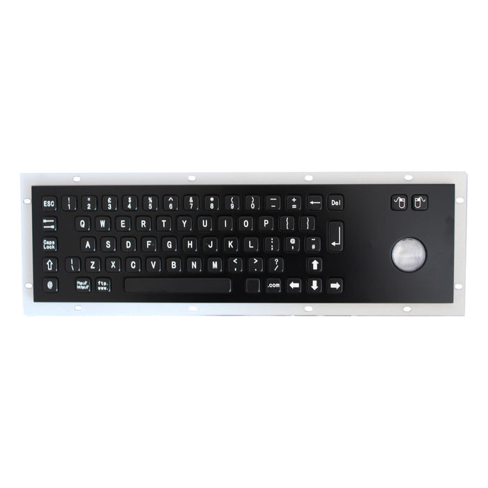 KBS-PC-D-BL Black Stainless Steel Keyboard with Trackball