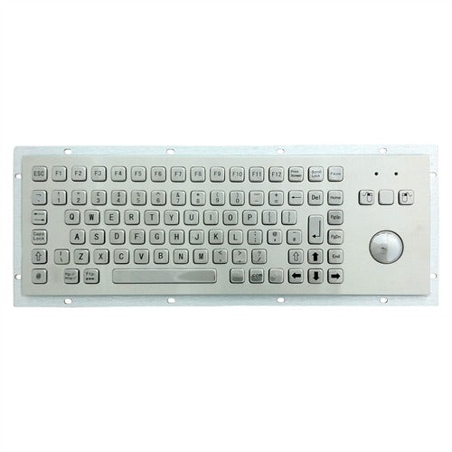 KBS-PC-F2 Stainless Steel Keyboard with Trackball and FN Keys