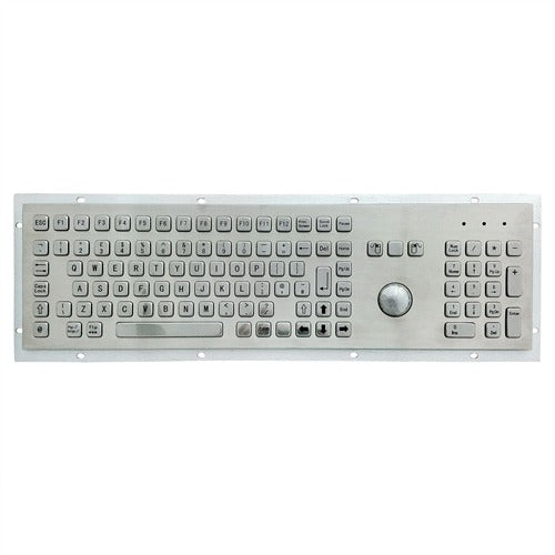 KBS-PC-F3 Stainless Steel Keyboard with Trackball, FN Keys and Numeric Keypad