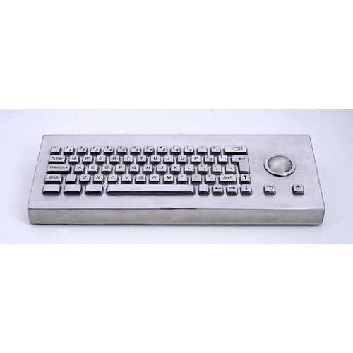 KBS-PC-H-Desk Stainless Steel Keyboard with Integrated Trackball