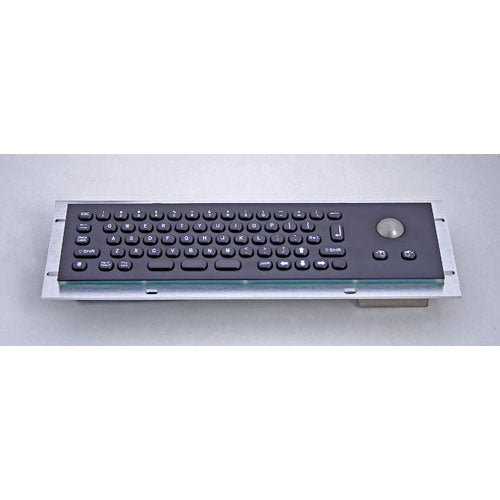 KBS-PC-MINI-T-BL Compact Panel Mount Black Stainless Steel Keyboard with Trackball