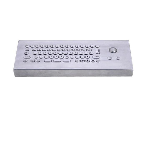 KBS-PC-MINI-T-Desk Compact Stainless Steel Keyboard with Trackball