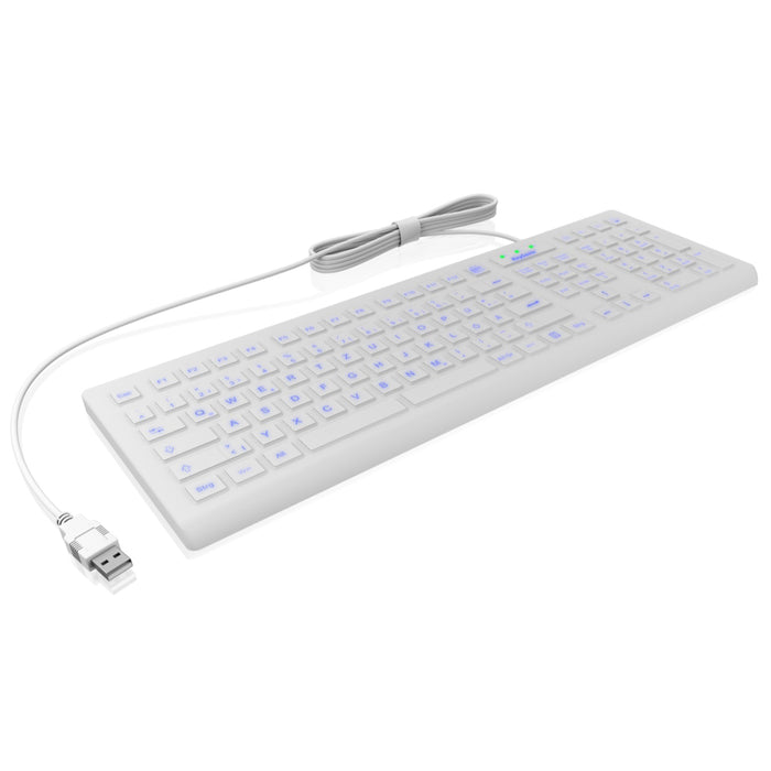 Keysonic KSK-8031 Waterproof Full Size Keyboard with Backlighting