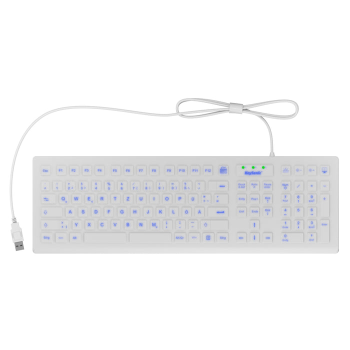 Keysonic KSK-8031 Waterproof Full Size Keyboard with Backlighting