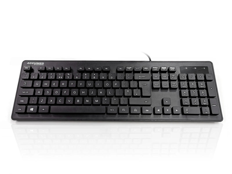 Accumed AQUA IP68 USB 105 Medical/Industrial Washable Keyboard