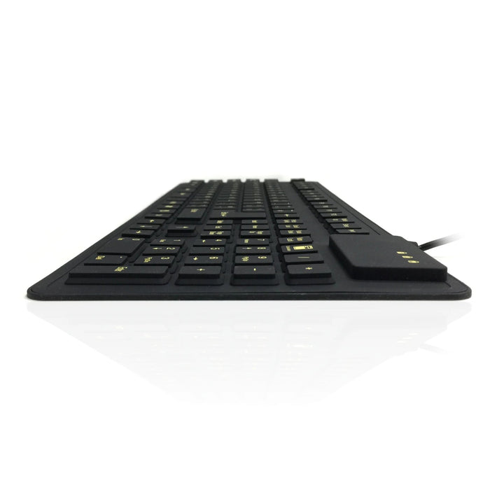 Accuratus WP127-V2-VIS IP54 Rated Flexible Keyboard with High Visibility Key Legends