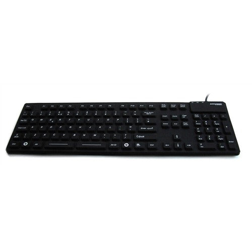 Accumed 105 Medical/Industrial Waterproof Black Keyboard