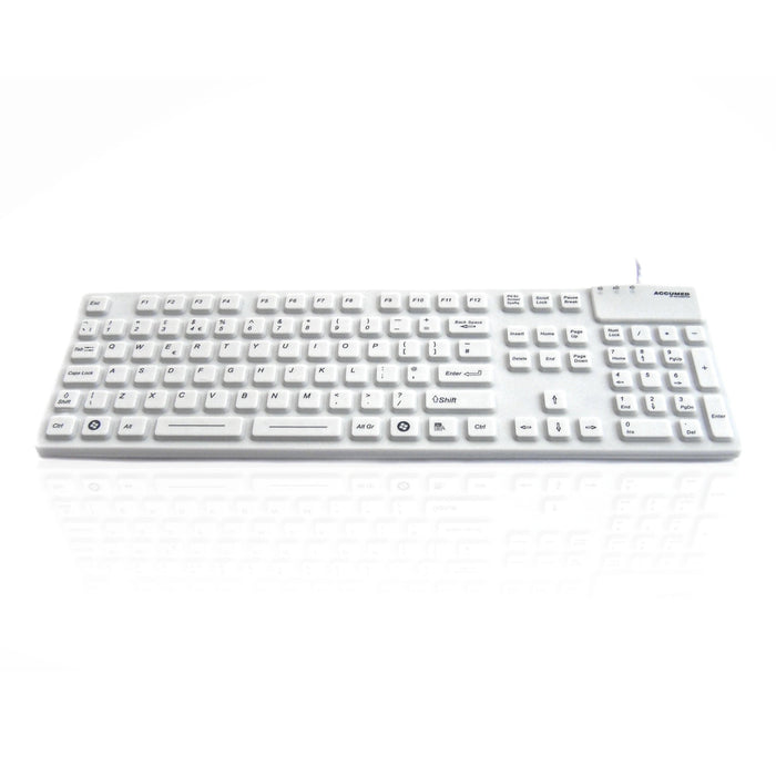 AccuMed 105 Medical/Industrial Waterproof White Keyboard