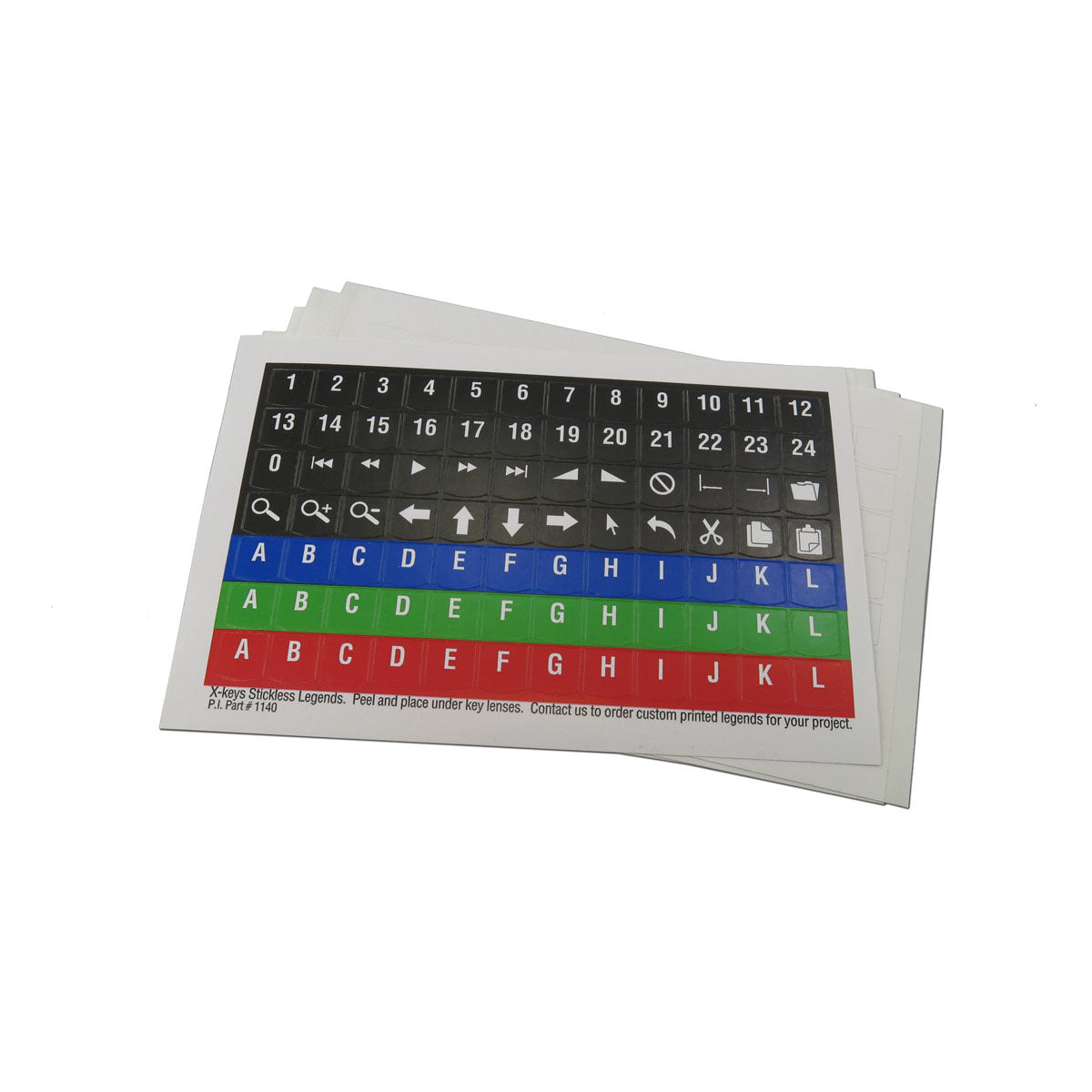 Stickless Legend Sheets for X-keys — Keyboard Specialists LTD