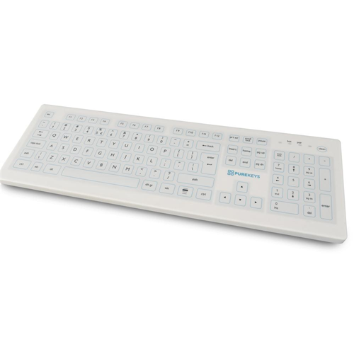 Purekeys Wireless Medical Keyboard - IP66 KBC with Tactile Feedback