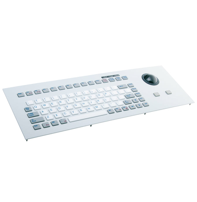 InduKey TKG-083b-TB38-MODUL Panel Mount Keyboard with Silicone Keys & 38mm Trackball