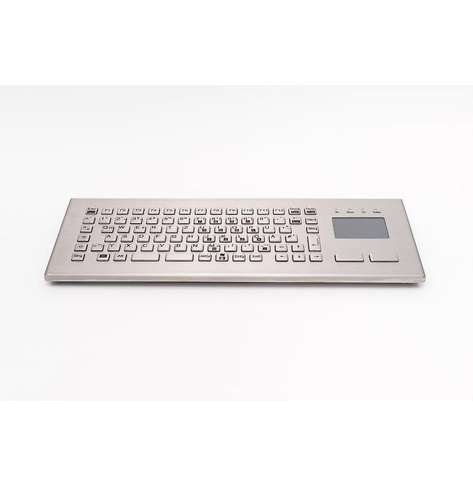 InduKey TKV-084-FIT-TOUCH-IP65-MGEH Compact Stainless Steel Keyboard with Integrated Touchpad