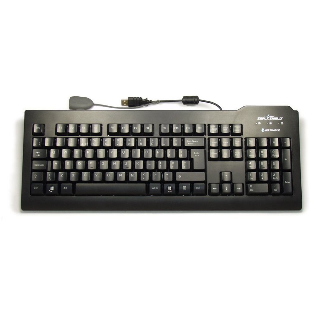 Silver Seal The Antimicrobial Washable Keyboard in Black — Keyboard ...