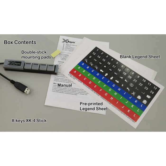 X-keys XKS-04 Fully Programmable Keyboard - Stick