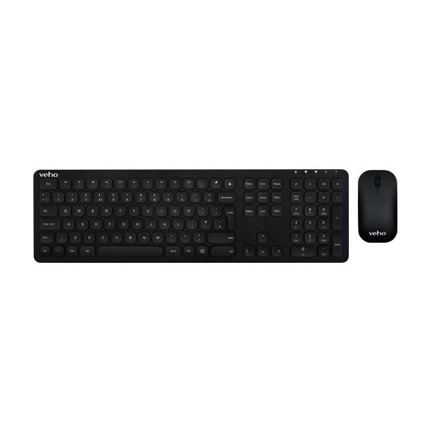 Veho HUT8 WZ-1 2.4ghz slimline wireless keyboard & scroll mouse set.