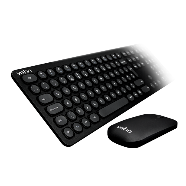 Veho HUT8 WZ-1 2.4ghz slimline wireless keyboard & scroll mouse set.